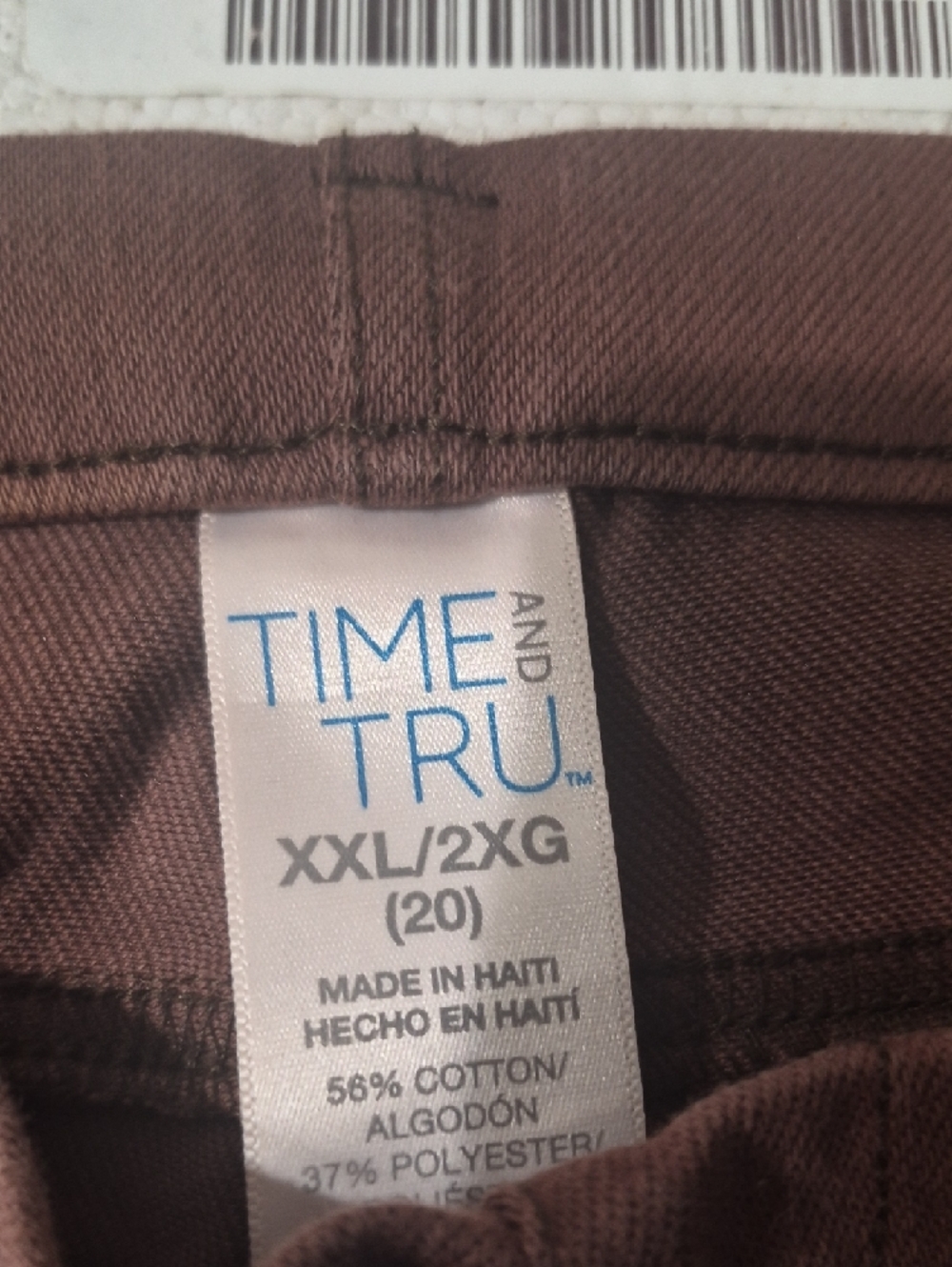 Time and Tru Woman Dark Brown Chino Pants - Picture 2 of 6